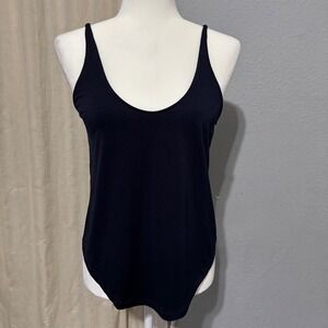 Zara W&B Collection Navy Blue Scoop Neck Spaghetti Strap Tank Top Size M